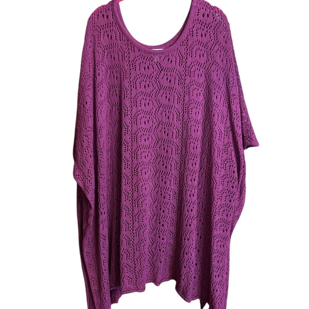 Avenue Knit Summer Ponco - Raspberry - 26/28